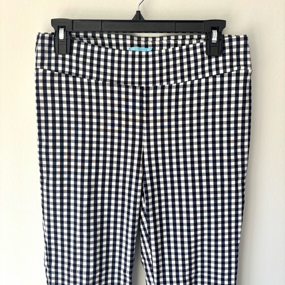 J. McLaughlin Navy White Plaid Gingham Georgina Ankle Pants Straight Leg Slim - Picture 3 of 9